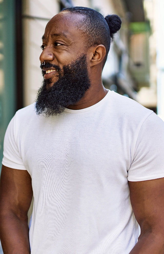 Handsome african american man with beard