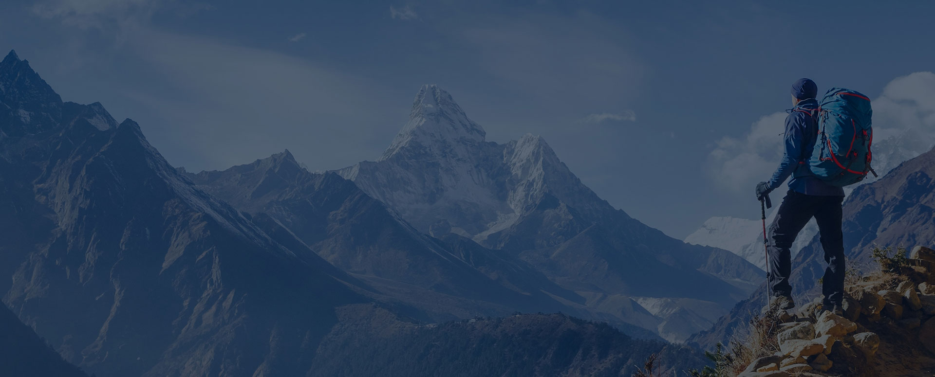 Man overlooking mountain